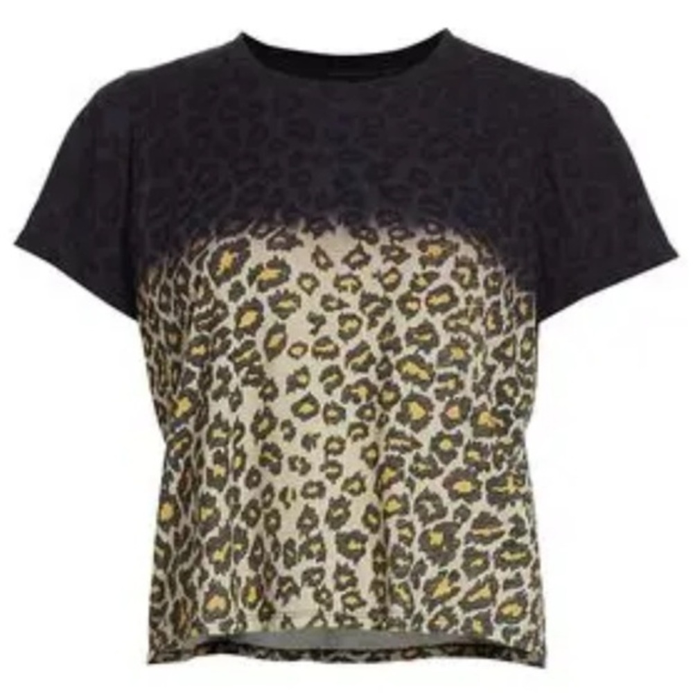 Raquel Allegra Size 2 (M) • Animal Print Ombre Short Sleeve T-shirt Top.